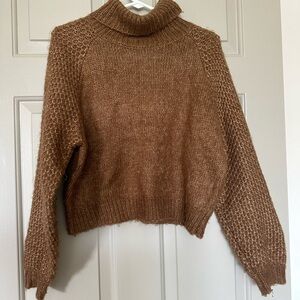 BB Dakota by Steve Madden Tan Cowl Neck Sweater